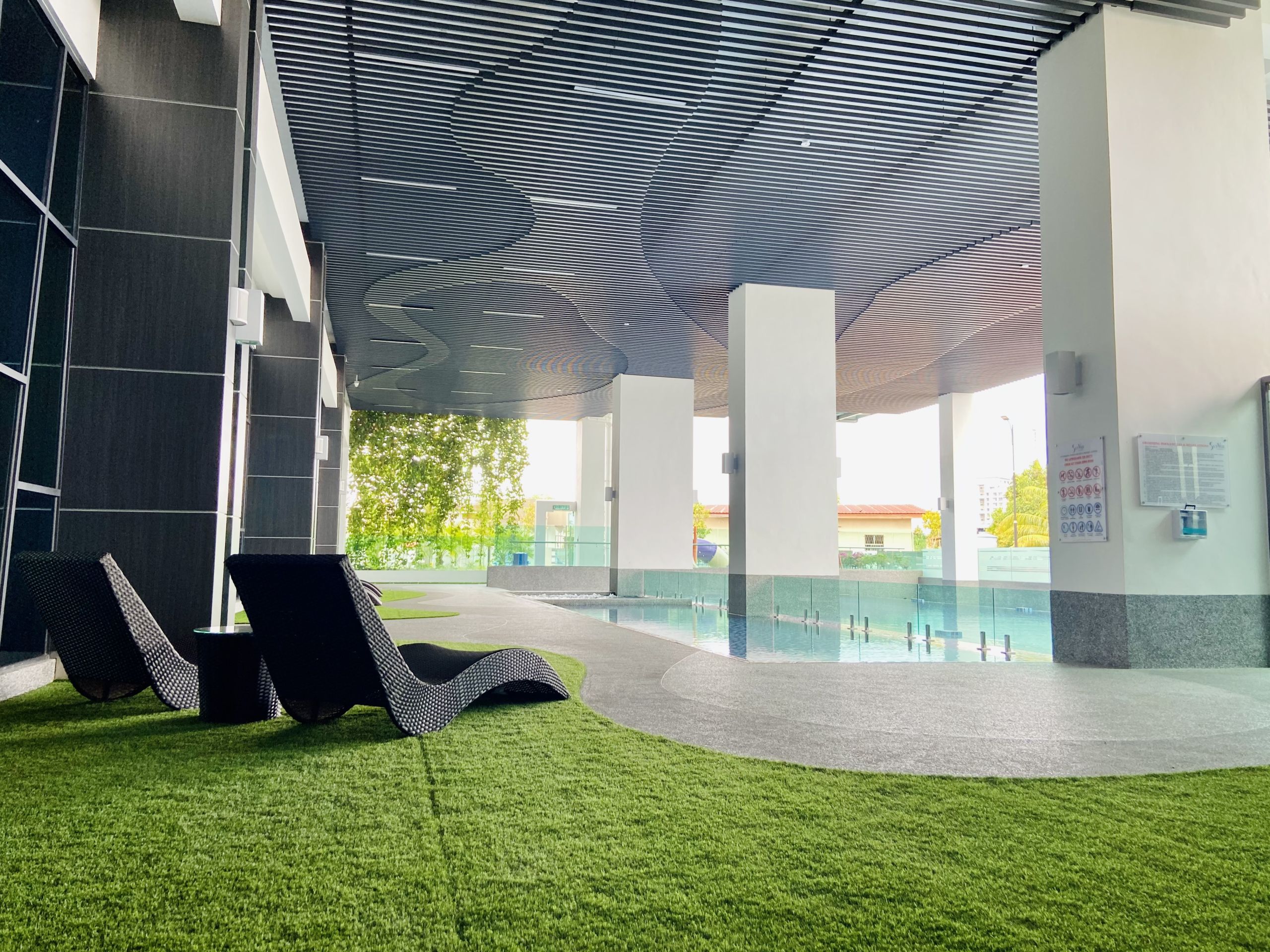 The swimming pool at SkyVue Residence
